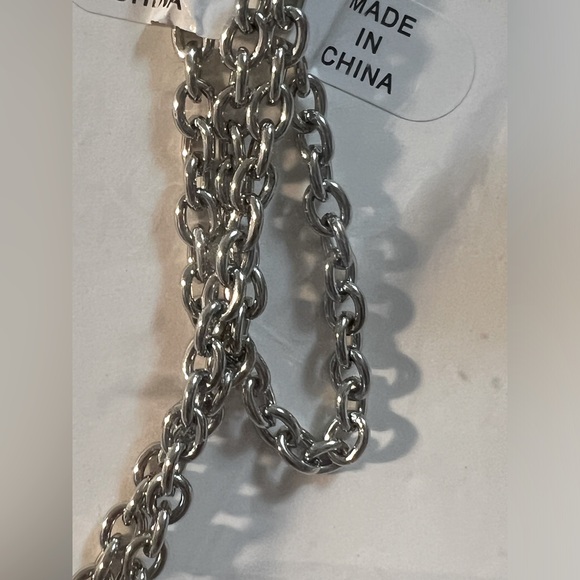 ID Tag Glasses Holder NWT Silver Tone Mosaic Turquoise 30” Chain Boho - Picture 10 of 10